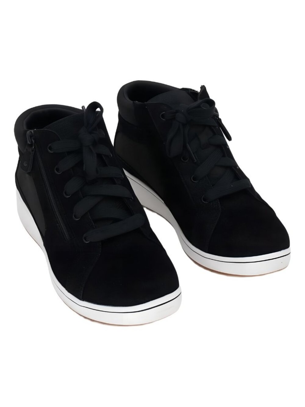 Clarks Women's Breeze Sky Rae Lace-Up Zip Sneakers Black US 10W EU 41.5